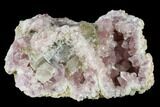 Pink Amethyst Geode Section with Calcite - Argentina #134782-1